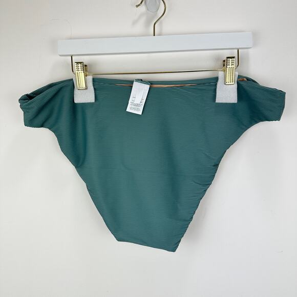 J.Crew Ribbed High Rise Cheeky Bikini Bottom Beach Swim Minimalist Green 2X NWT - Picture 8 of 12